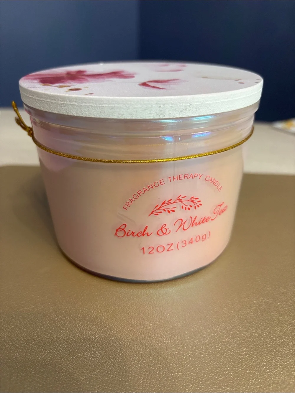 Birch & White Tea Fragrance Therapy Candle - Pink